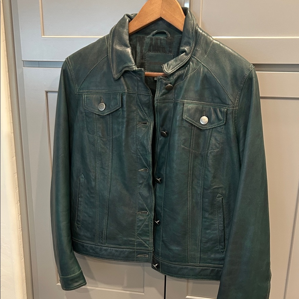 Teal Leather Jacket